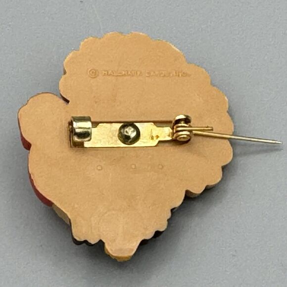 Vtg Hallmark Plastic Tom Turkey Brooch Thanksgiving Autumn Costume Jewelry Pin - Picture 4 of 4